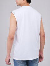 REGULAR FIT MEN'S SLEEVELESS T-SHIRT WHITE