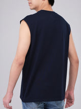 REGULAR FIT MEN'S SLEEVELESS T-SHIRT NAVY