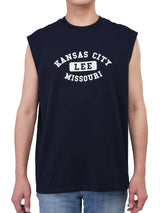 REGULAR FIT MEN'S SLEEVELESS T-SHIRT NAVY