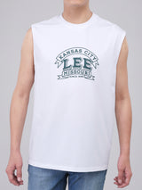 REGULAR FIT MEN'S SLEEVELESS T-SHIRT WHITE
