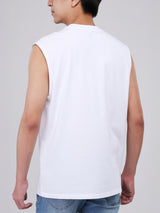 REGULAR FIT MEN'S SLEEVELESS T-SHIRT WHITE