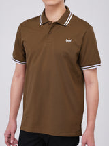 REGULAR FIT MEN'S SHORT SLEEVE POLO BROWN