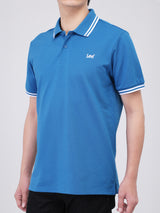 REGULAR FIT MEN'S SHORT SLEEVE POLO BLUE
