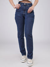 SLIM FIT HIGH RISE WOMEN'S JEANS MID INDIGO