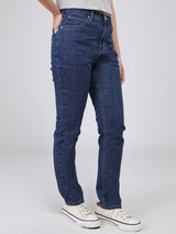 SLIM FIT HIGH RISE WOMEN'S JEANS MID INDIGO