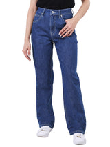 REGULAR FIT MID RISE WOMEN'S JEANS MID INDIGO