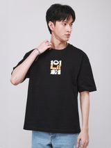 เสื้อยืดแขนสั้นผู้ชาย คอลเลคชั่น 101 LOOSE FIT สีดำ