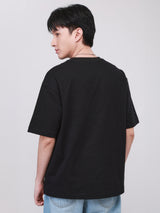 เสื้อยืดแขนสั้นผู้ชาย คอลเลคชั่น 101 LOOSE FIT สีดำ