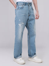 กางเกงยีนส์ผู้ชาย คอลเลคชั่น 101 RETRO STRAIGHT FIT เอวสูง ทรงกระบอก สียีนส์อ่อน