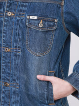 BOXY FIT 101 COLLECTION MEN'S DENIM JACKET MID INDIGO