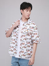 BOXY FIT 101 COLLECTION MEN'S SHORT SLEEVE SHIRT OFF-WHITE