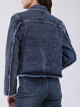 REGULAR FIT WOMEN'S DENIM JACKET DARK INDIGO