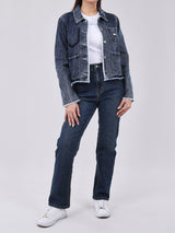 REGULAR FIT WOMEN'S DENIM JACKET DARK INDIGO