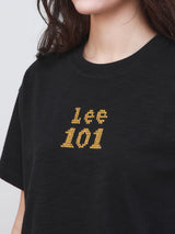 เสื้อยืดแขนสั้นผู้หญิง คอลเลคชั่น 101 OVERSIZE FIT สีดำ