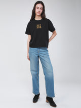 เสื้อยืดแขนสั้นผู้หญิง คอลเลคชั่น 101 OVERSIZE FIT สีดำ