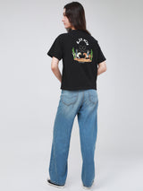 เสื้อยืดแขนสั้นผู้หญิง คอลเลคชั่น 101 OVERSIZE FIT สีดำ