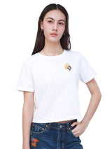 CROPPED FIT 101 COLLECTION WOMEN'S SHORT SLEEVE T-SHIRT OFF-WHITE
