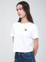 CROPPED FIT 101 COLLECTION WOMEN'S SHORT SLEEVE T-SHIRT OFF-WHITE