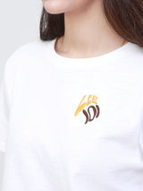 CROPPED FIT 101 COLLECTION WOMEN'S SHORT SLEEVE T-SHIRT OFF-WHITE