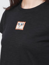 SLIM FIT 101 COLLECTION WOMEN'S SHORT SLEEVE T-SHIRT BLACK