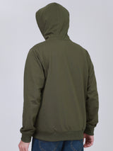เสื้อฮู้ดดี้มีซิปผู้ชาย COMFORT FIT สีเขียว