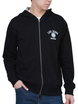 เสื้อฮู้ดดี้มีซิปผู้ชาย COMFORT FIT สีดำ