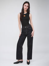 REGULAR FIT 101 COLLECTION WOMEN'S SLEEVELESS T-SHIRT BLACK