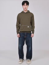 LOOSE FIT 101 COLLECTION MEN'S HOODED SWEATSHIRT OLIVE GREEN