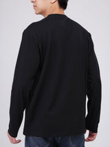 REGULAR FIT MEN'S LONG SLEEVE T-SHIRT BLACK