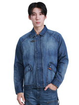 COMFORT FIT ON THE GO COLLECTION MEN'S DENIM JACKET MID INDIGO
