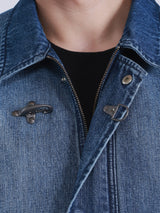COMFORT FIT ON THE GO COLLECTION MEN'S DENIM JACKET MID INDIGO