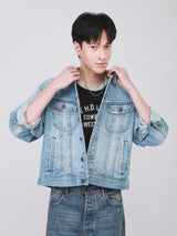 BOXY FIT 101 COLLECTION MEN'S DENIM JACKET LIGHT INDIGO