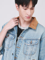 BOXY FIT 101 COLLECTION MEN'S DENIM JACKET LIGHT INDIGO