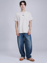 เสื้อยืดแขนสั้นผู้ชาย COMFORT FIT สีเบจ