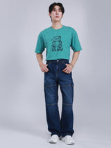 เสื้อยืดแขนสั้นผู้ชาย LOOSE FIT สีเขียว