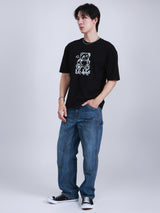 เสื้อยืดแขนสั้นผู้ชาย LOOSE FIT สีดำ