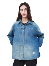 OVERSIZE FIT 101 COLLECTION WOMEN'S LONG SLEEVE SHIRT MID INDIGO