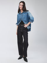 OVERSIZE FIT 101 COLLECTION WOMEN'S LONG SLEEVE SHIRT MID INDIGO