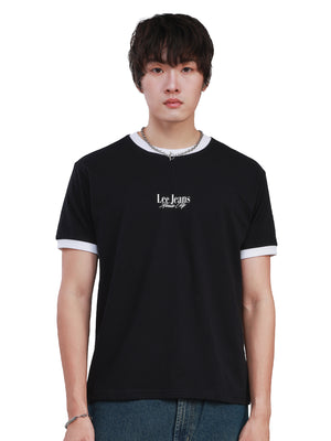 เสื้อยืดแขนสั้นผู้ชาย คอลเลคชั่น NEW MARKET SLIM FIT สีดำ