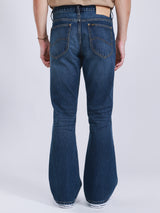 กางเกงยีนส์ผู้ชาย BOOTCUT FIT เอวสูง ทรงตรง-ขาม้า สียีนส์เข้ม