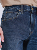 กางเกงยีนส์ผู้ชาย BOOTCUT FIT เอวสูง ทรงตรง-ขาม้า สียีนส์เข้ม