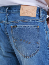 กางเกงยีนส์ผู้ชาย BOOTCUT FIT เอวสูง ทรงตรง-ขาม้า สียีนส์กลาง