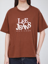 เสื้อยืดแขนสั้นผู้หญิง OVERSIZE FIT สีน้ำตาล