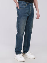 กางเกงยีนส์ผู้ชาย KNOX FIT เอวกลาง ทรงตรง สียีนส์กลาง