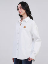 OVERSIZE FIT ON THE GO COLLECTION WOMEN'S LONG SLEEVE SHIRT WHITE