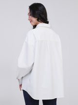 OVERSIZE FIT ON THE GO COLLECTION WOMEN'S LONG SLEEVE SHIRT WHITE