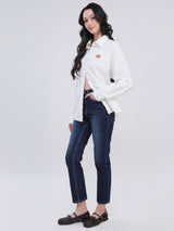 OVERSIZE FIT ON THE GO COLLECTION WOMEN'S LONG SLEEVE SHIRT WHITE