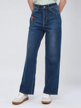 STRAIGHT FIT 101 COLLECTION MID RISE REGULAR WOMEN'S JEANS MID INDIGO