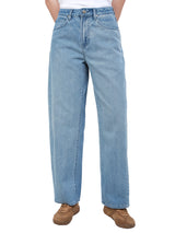 BALLOON BARREL FIT HIGH RISE WIDE LEG WOMEN'S JEANS LIGHT INDIGO