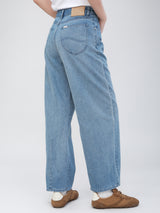 BALLOON BARREL FIT HIGH RISE WIDE LEG WOMEN'S JEANS LIGHT INDIGO